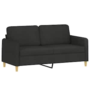 2místná pohovka černá 140 cm textil - obrázek 2