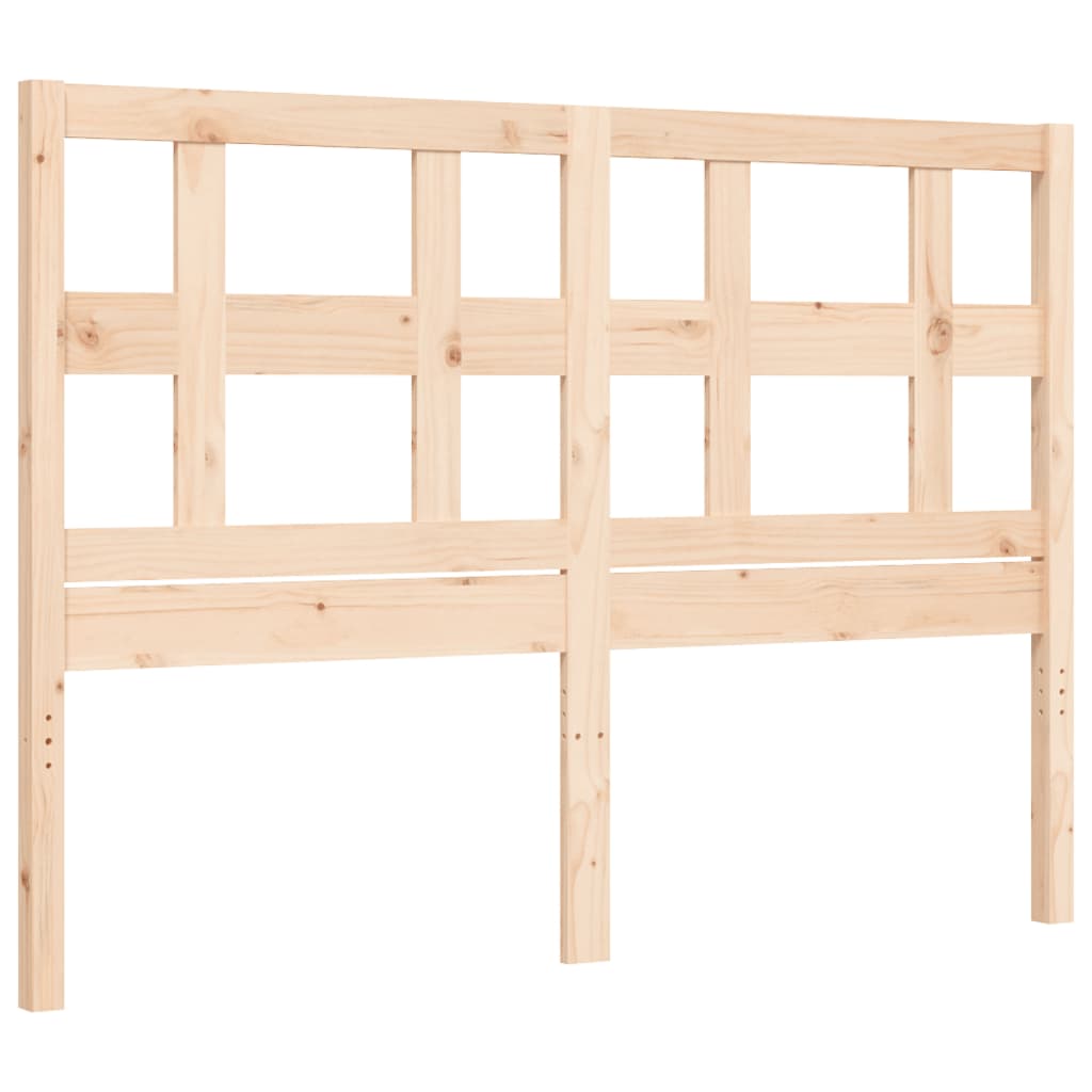 Bedframe met hoofdbord massief hout 140x200 cm - Afbeelding 8