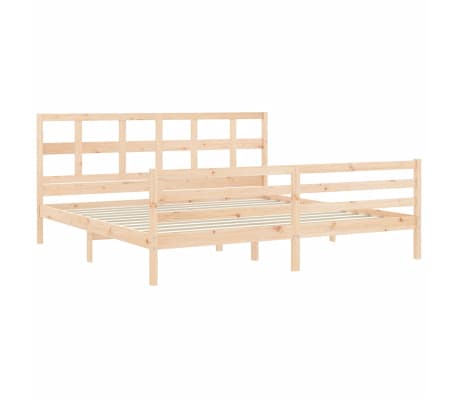 vidaXL Estructura de cama de matrimonio con cabecero madera maciza