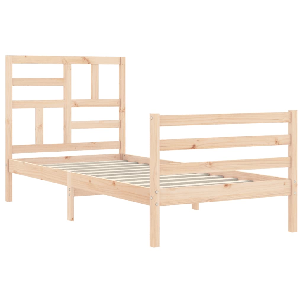 vidaXL Bedframe met hoofdbord massief hout afbeelding
