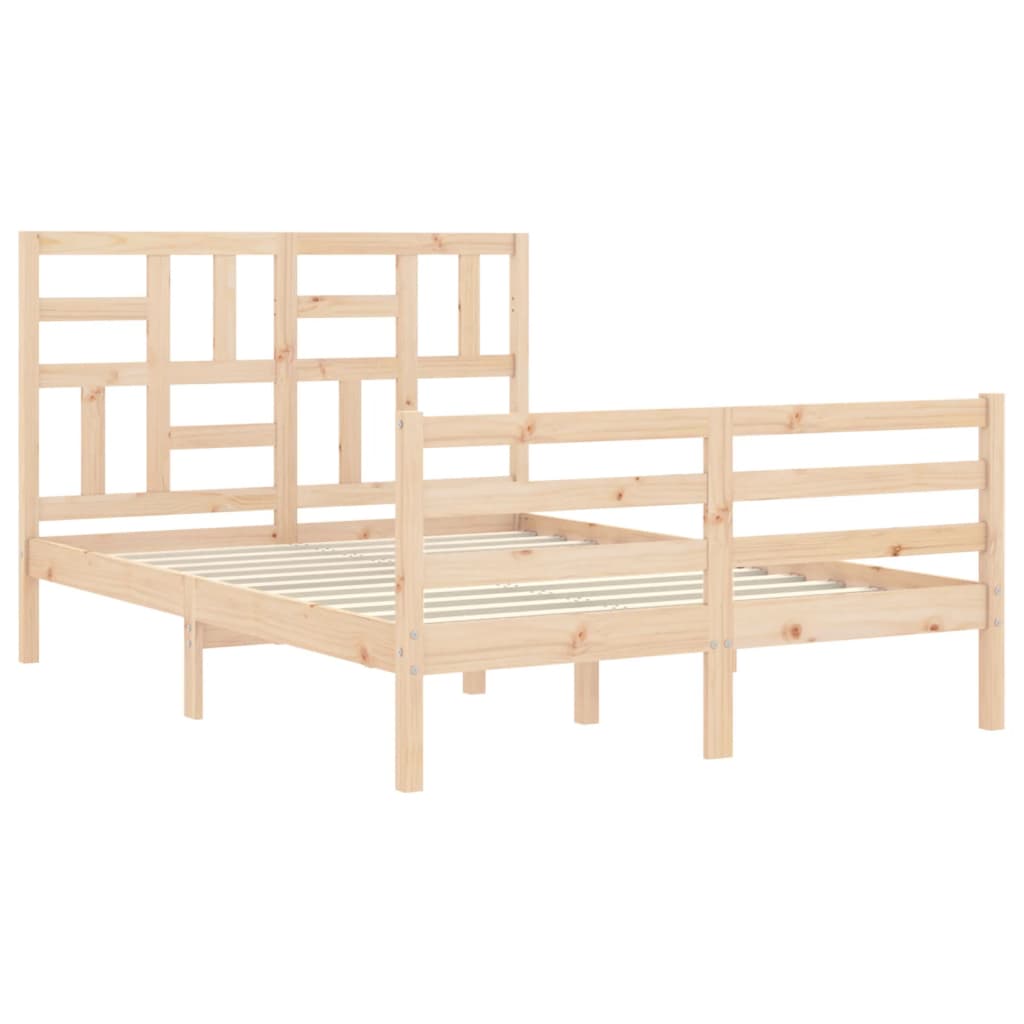 vidaXL Bedframe met hoofdbord massief hout afbeelding