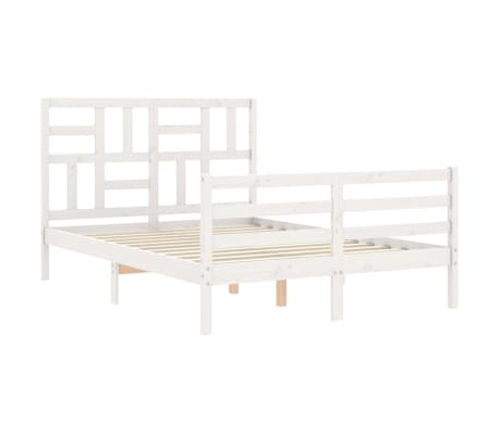 vidaXL Massivholzbett mit Kopfteil Wei&szlig;