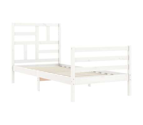 vidaXL Cadre de lit sans matelas blanc 100x200 cm bois massif