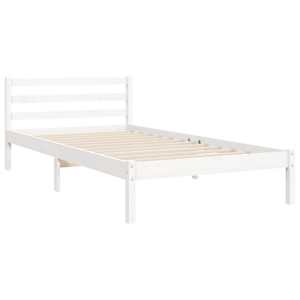 Rám postele s čelem bílý 100 x 200 cm masivní dřevo - obrázek 8