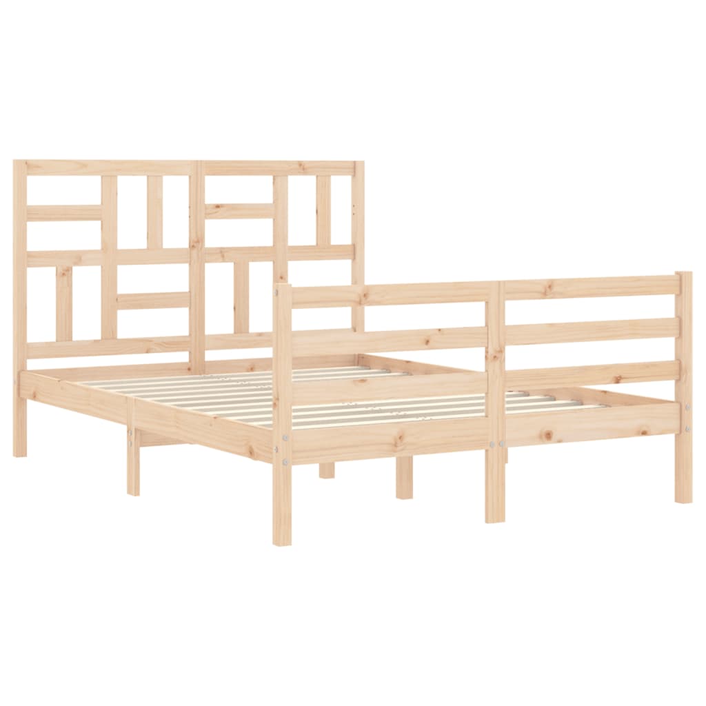 vidaXL Bedframe met hoofdbord massief hout 120x200 cm afbeelding