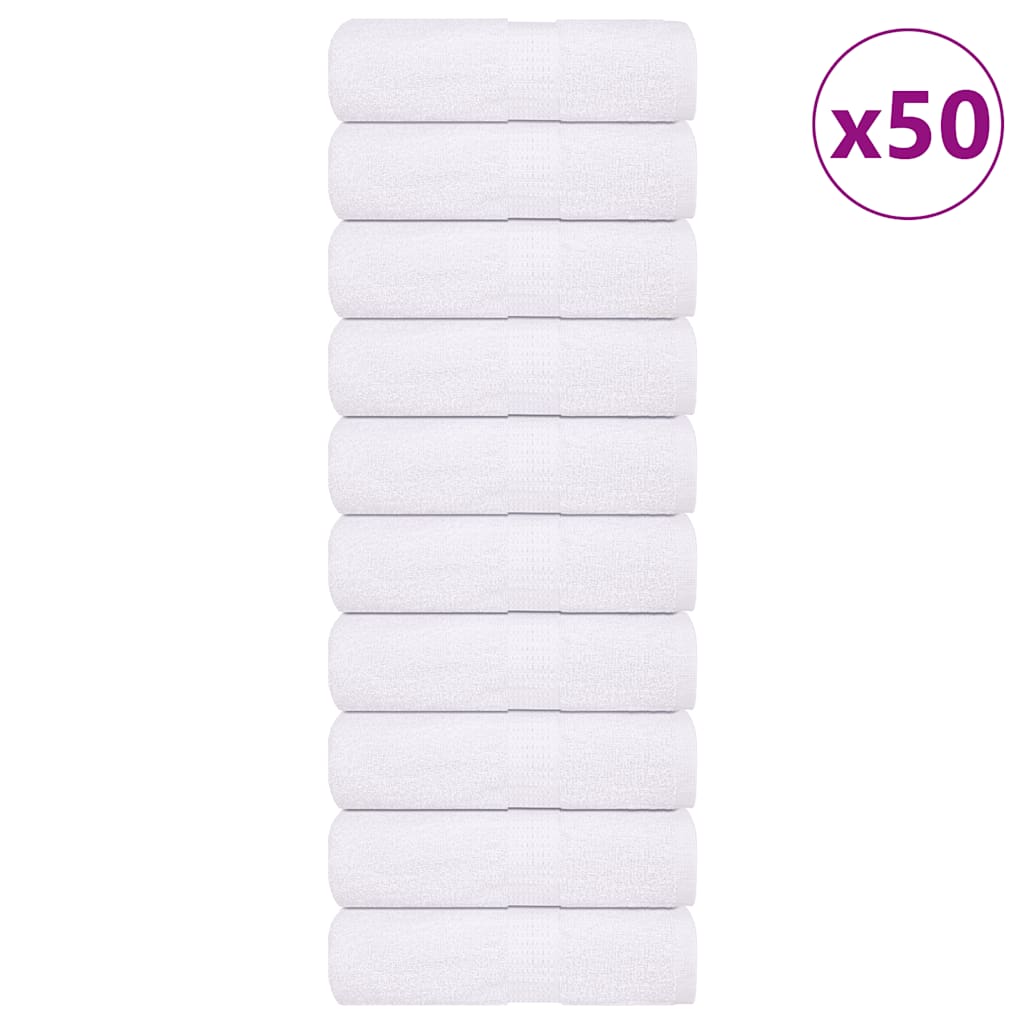 vidaXL Provee de spălat 50 buc alb 15x21 cm 360 g/m² 100% bumbac