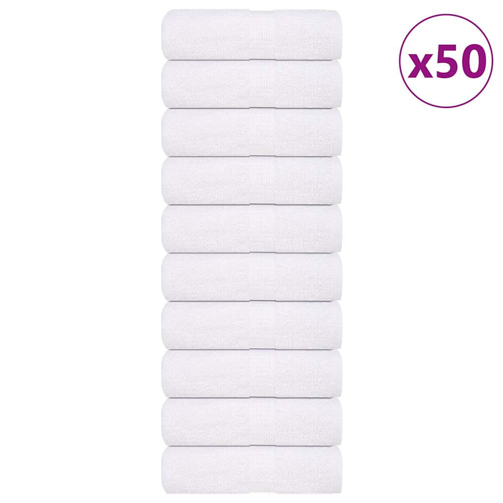 vidaXL Ručníky FROGN 50 ks bílé 30x30 cm 360 g/m²