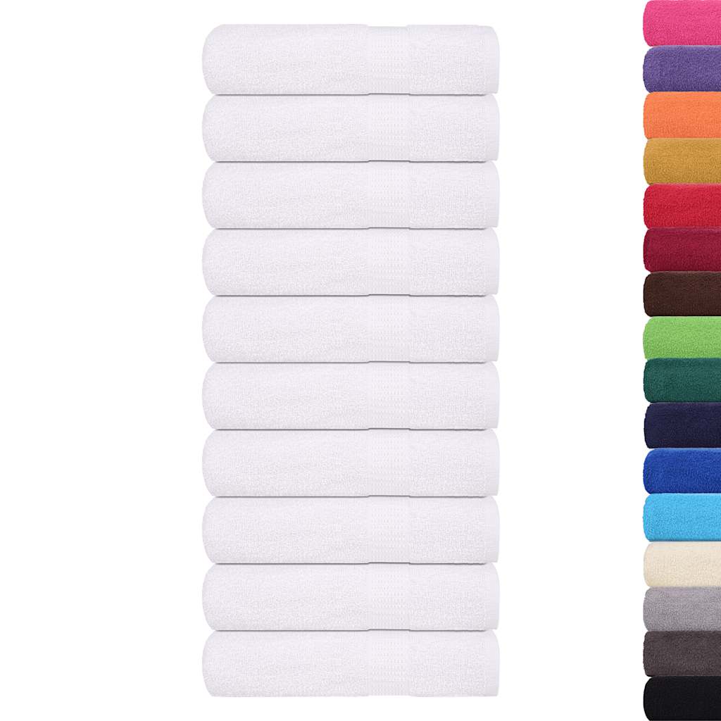 vidaXL Uteráky na ruky 10 ks biela 50x100 cm 360 g/m2 100 % bavlna