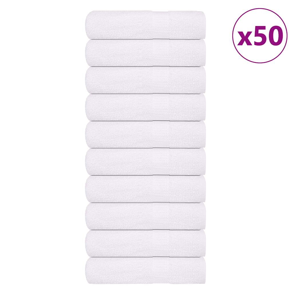 vidaXL Prosoape de mână 50 buc alb 50x100 cm 360 g/m² 100% bumbac