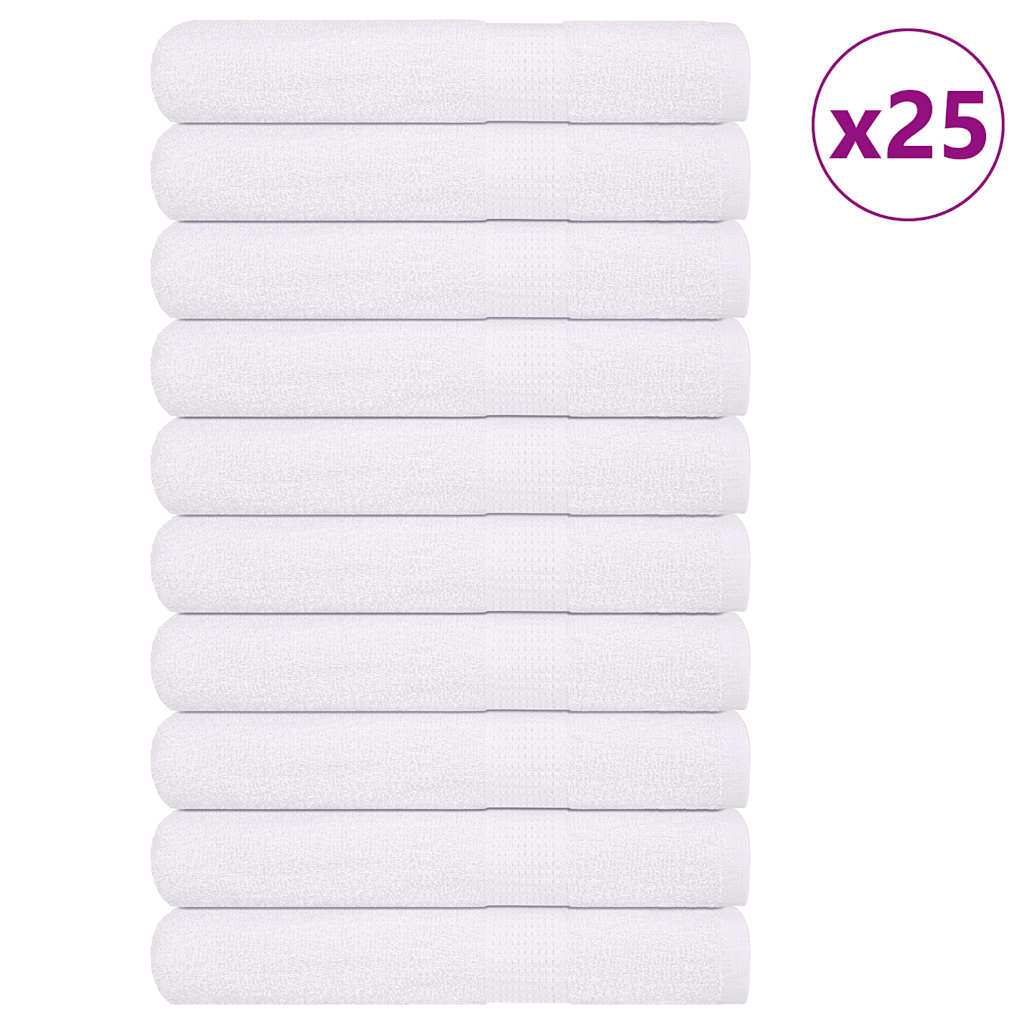 vidaXL Ručníky FROGN 25 ks bílé 100x200 cm 360 g/m²