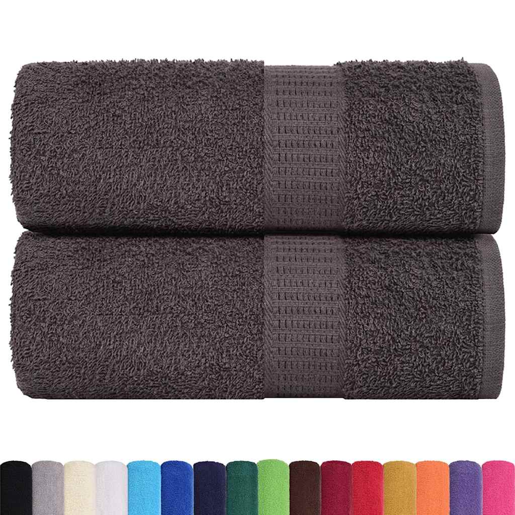 vidaXL Zeepdoekjes 2 st 30x30 cm 360 g/m² 100% katoen antracietkleurig afbeelding