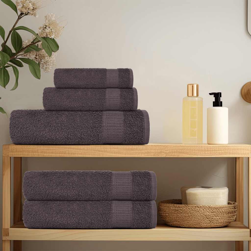 vidaXL Zeepdoekjes 50 st 30x30cm 360 g/m² 100% katoen antracietkleurig afbeelding