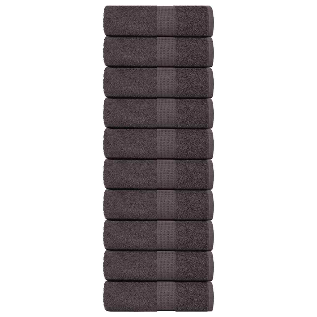 vidaXL Ručníky pro hosty FROGN 10 ks antracitové 30x50 cm 360 g/m²