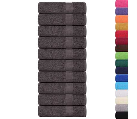 vidaXL Toalhas de banho FROGN 25 pcs 70x140cm 360 g/m&sup2; antracite