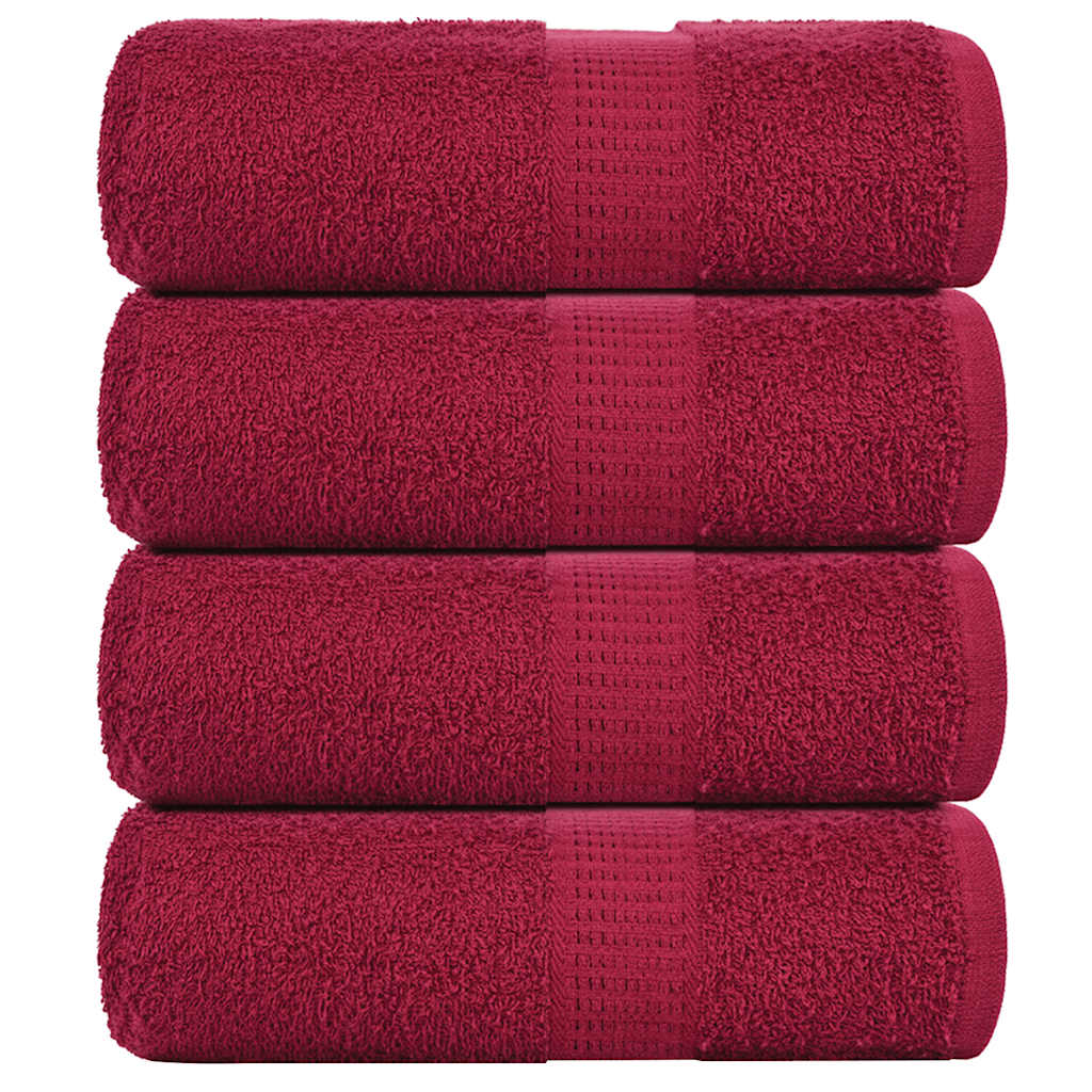 vidaXL Ručníky pro hosty FROGN 4 ks bordó 30x50 cm 360 g/m²