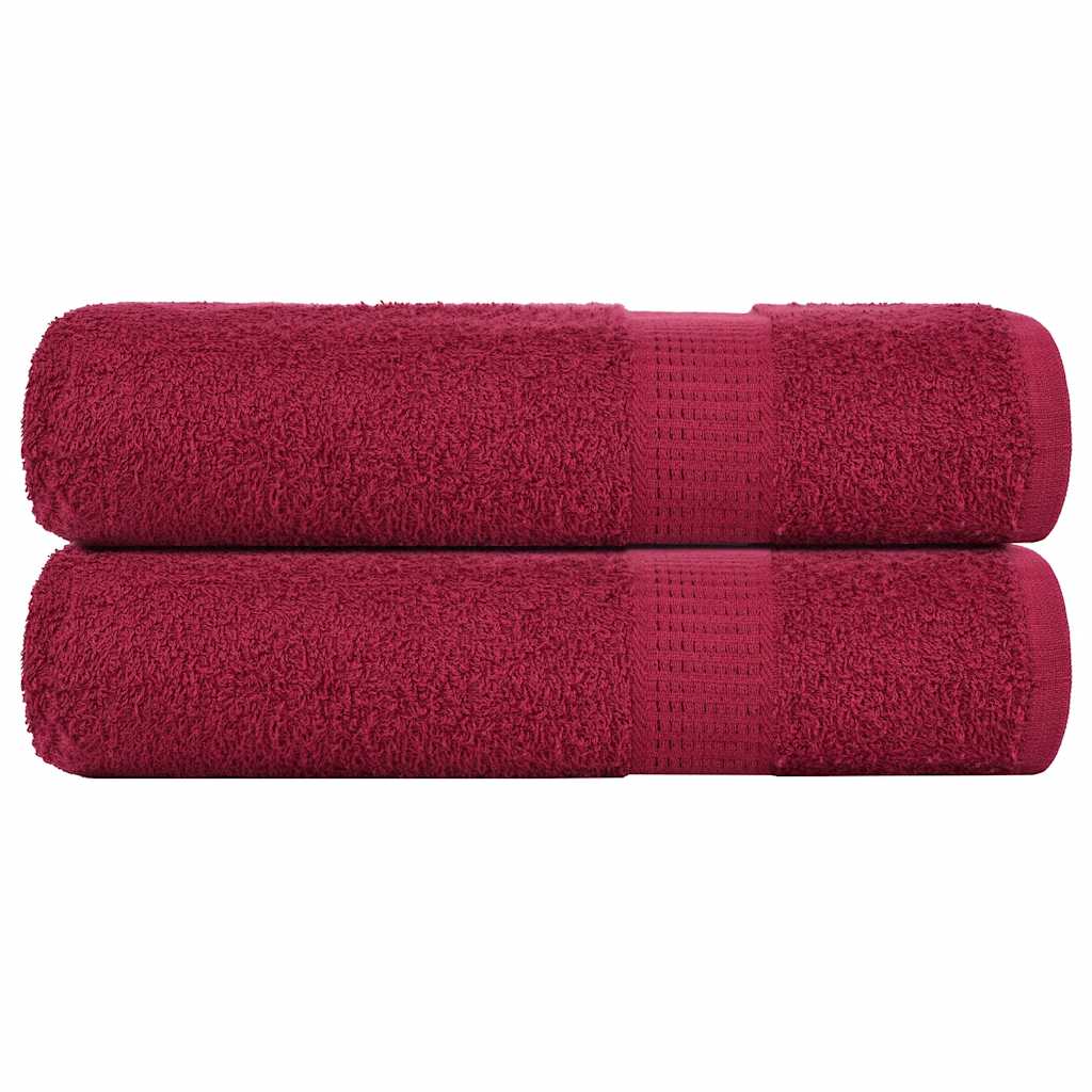 vidaXL Handdukar FROGN 2 st vinröd 50x100 cm 360 gsm