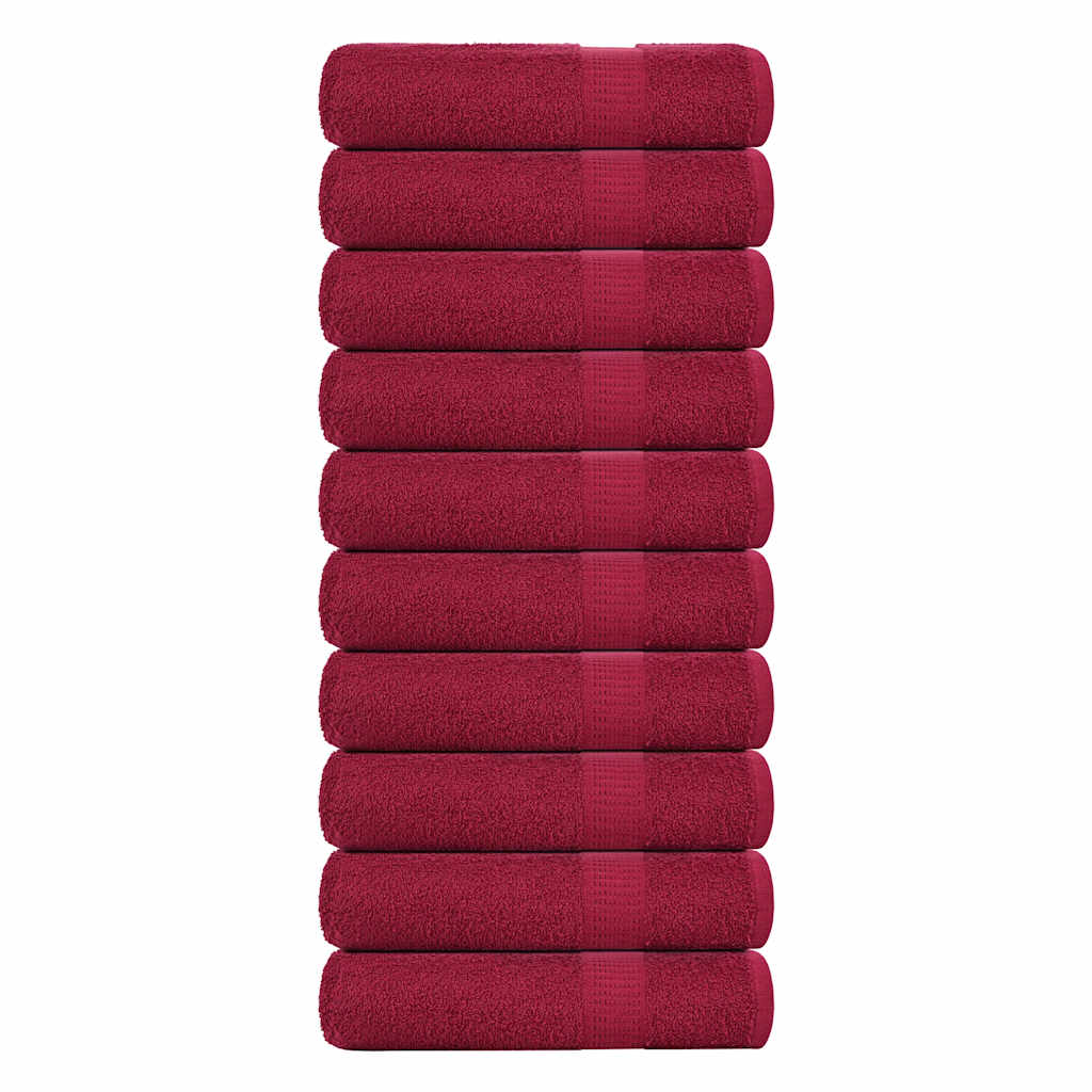 vidaXL Prosoape de duș 10 buc Bordeaux 70x140 cm 360 g/m² 100% bumbac