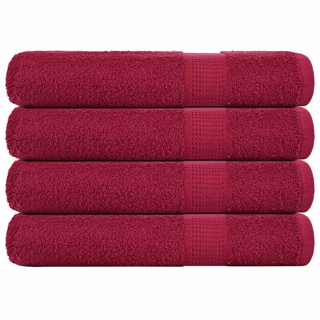 vidaXL Saunatücher 4 Stk. Bordeauxrot 80x200cm 360 g/m² 100% Baumwolle