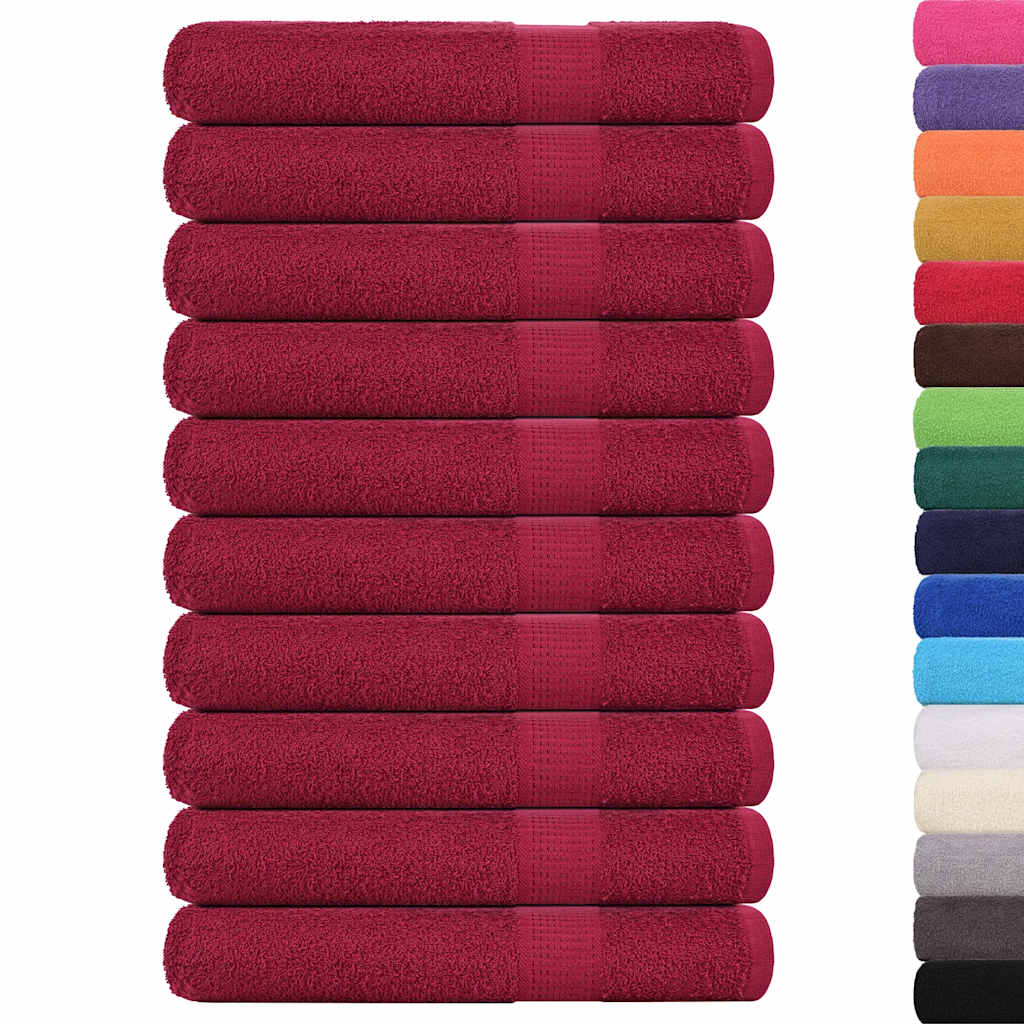 vidaXL Saunahanddoeken 10 st 80x200cm 360g/m² 100% katoen bordeauxrood afbeelding