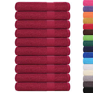 Saunové osušky FROGN 10 ks bordó 80x200 cm 360 g/m² - obrázek 2
