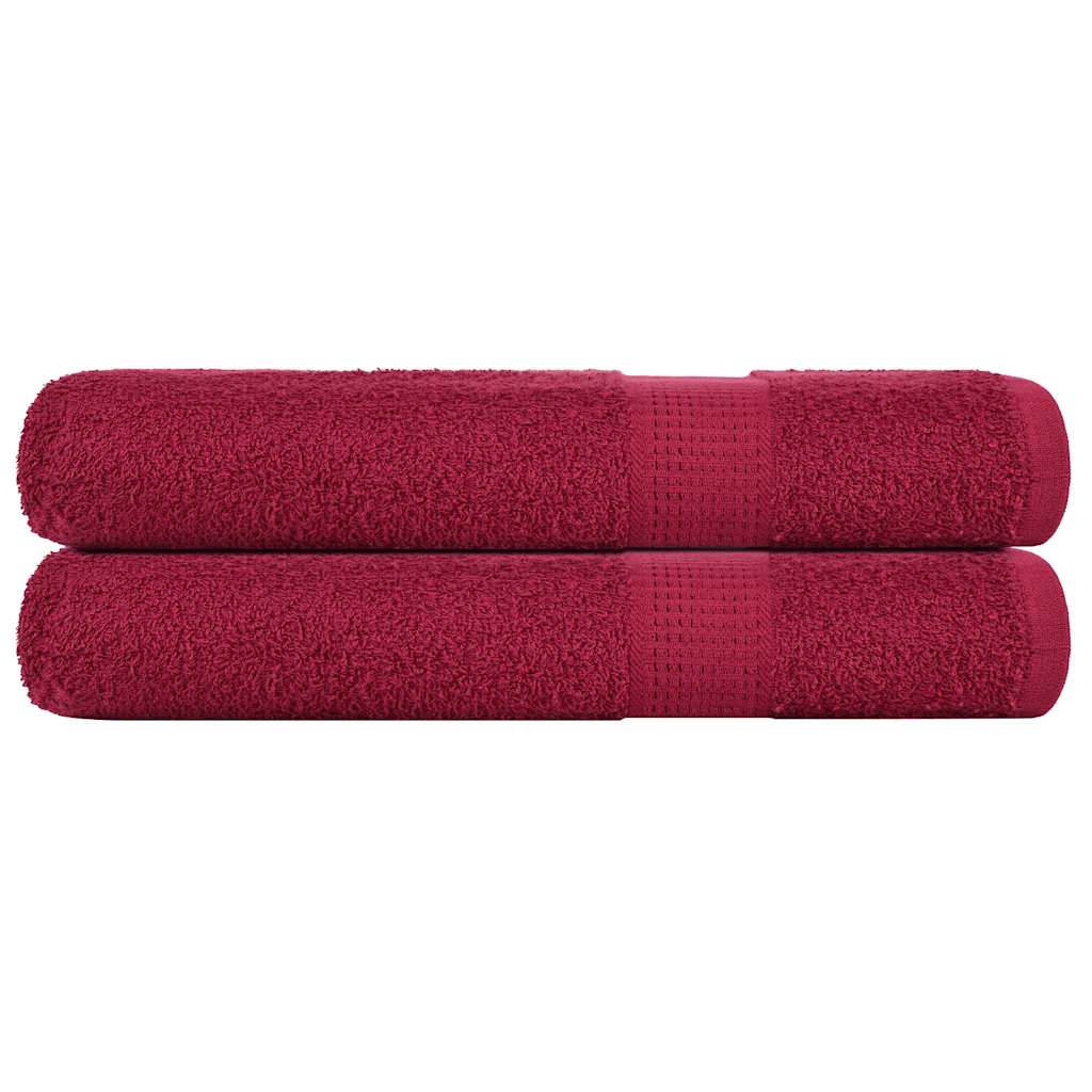 vidaXL Handdukar FROGN 2 st vinröd 100x200 cm 360 gsm