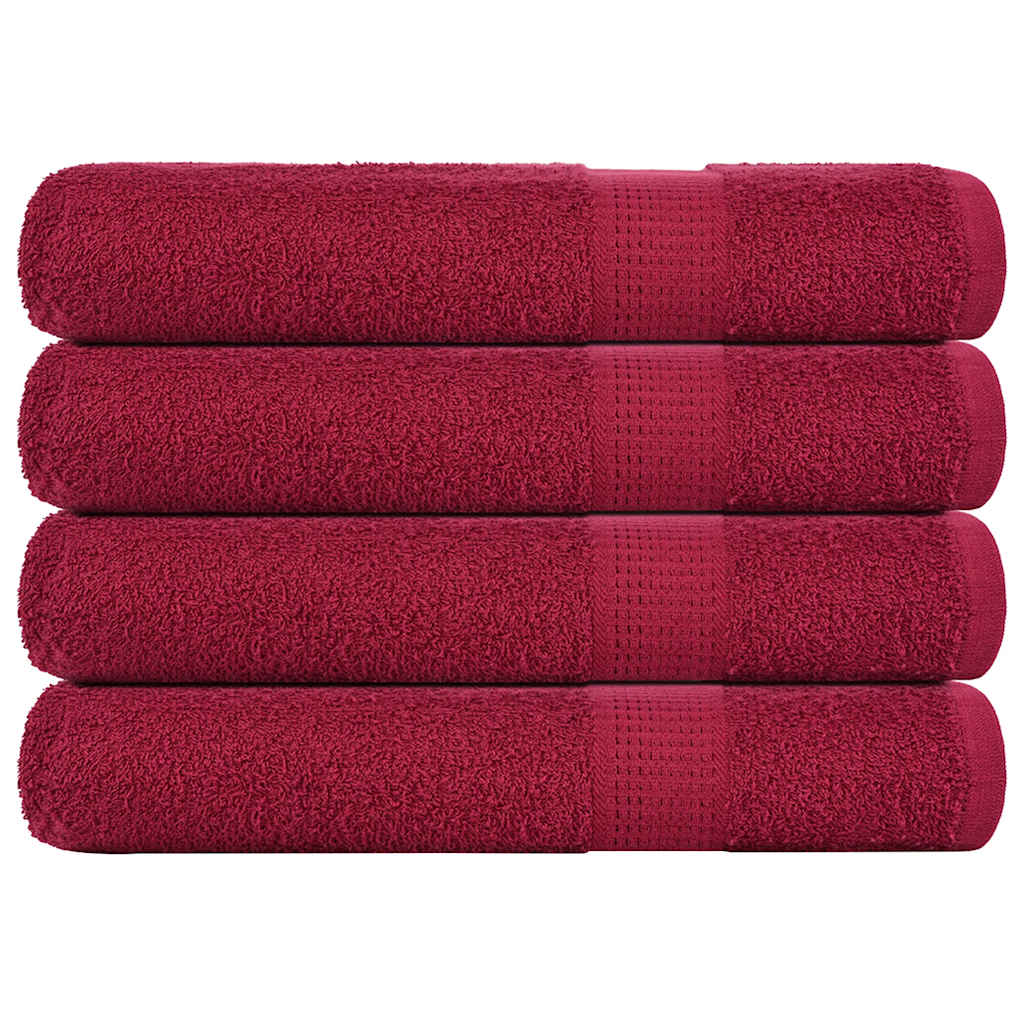 vidaXL Prosoape 4 buc Bordeaux 100x200 cm 360 g/m² 100% bumbac