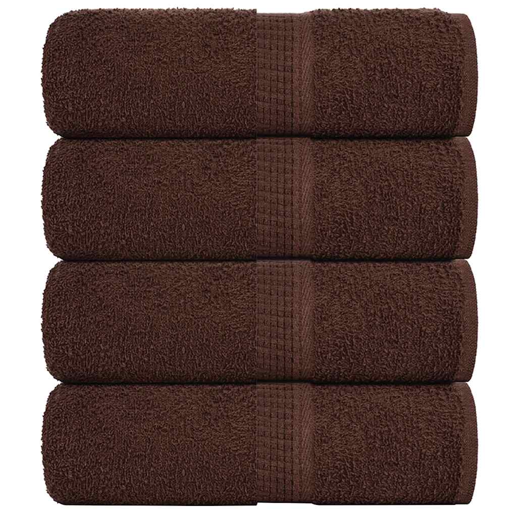 vidaXL Ručníky pro hosty FROGN 4 ks hnědé 30x50 cm 360 g/m²