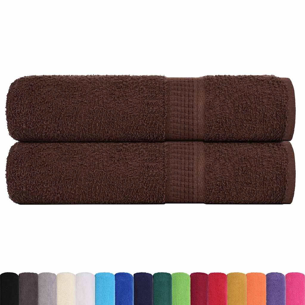 vidaXL Douchehanddoeken 2 st 70x140 cm 360 g/m² 100% katoen bruin afbeelding