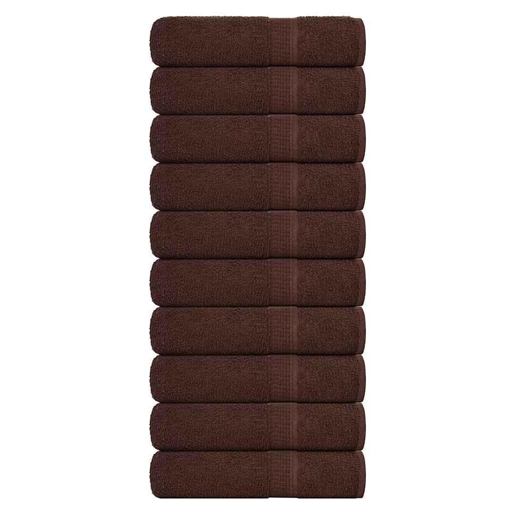 vidaXL Ručníky do sprchy FROGN 10 ks hnědé 70x140 cm 360 g/m²