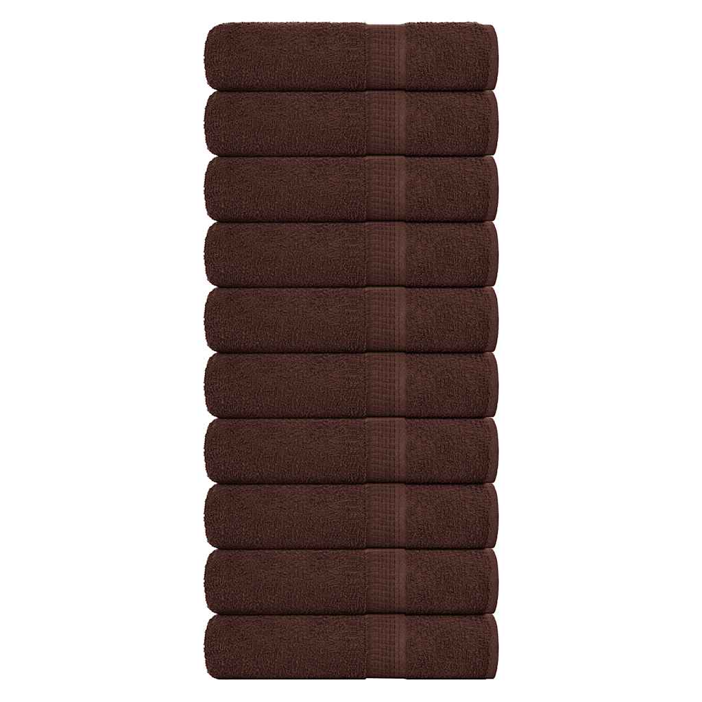 vidaXL Ručníky FROGN 10 ks hnědé 100x150 cm 360 g/m²