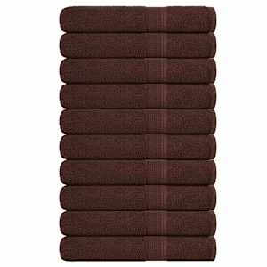 Savna brisače FROGN 10 kosov rjave 80x200 cm 360 g/m²