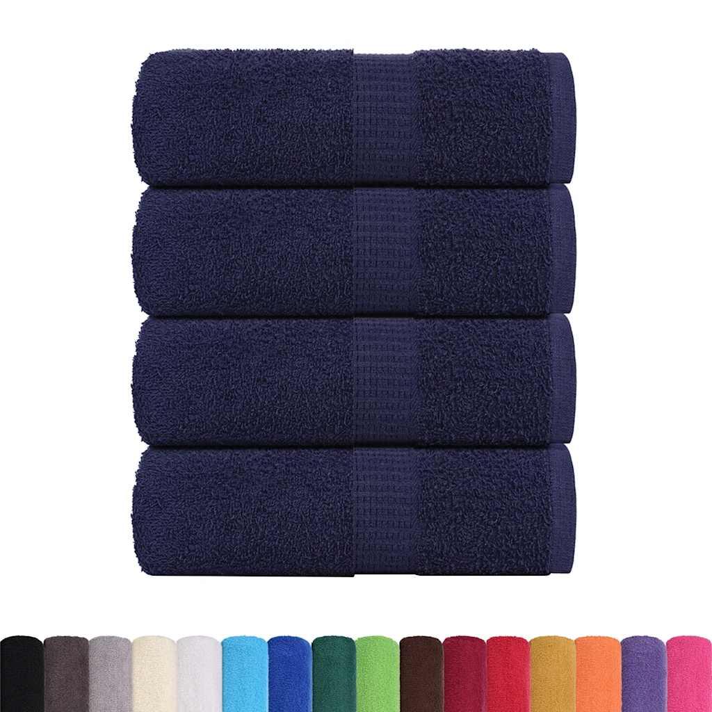 vidaXL Gastendoekjes 4 st 30x50 cm 360 g/m² 100% katoen marineblauw afbeelding