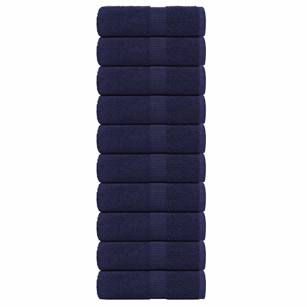 vidaXL Ručníky pro hosty FROGN 10 ks tmavě modré 30x50 cm 360 g/m²