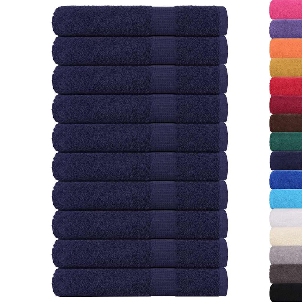 vidaXL Saunahanddoeken 10 st 80x200cm 360 g/m² 100% katoen marineblauw afbeelding