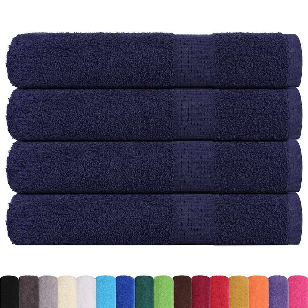 vidaXL Handdoeken 4 st 100x200 cm 360 g/m² 100% katoen marineblauw afbeelding