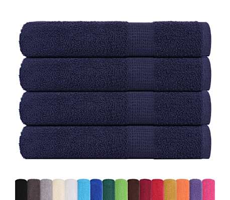 vidaXL Ručn&iacute;ky FROGN 4 ks tmavě modr&eacute; 100x200 cm 360 g/m&sup2;