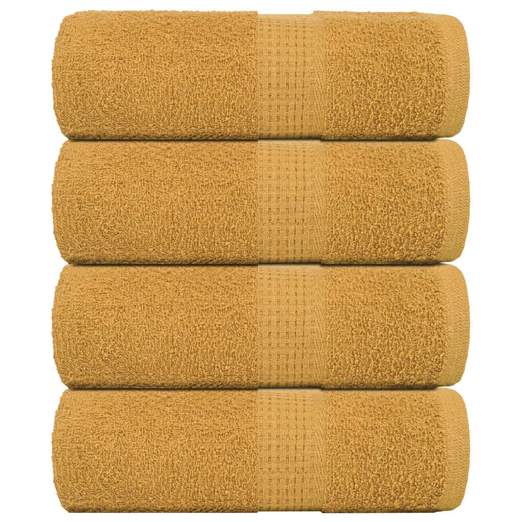 vidaXL Ručníky FROGN 4 ks zlaté 30x30 cm 360 g/m²