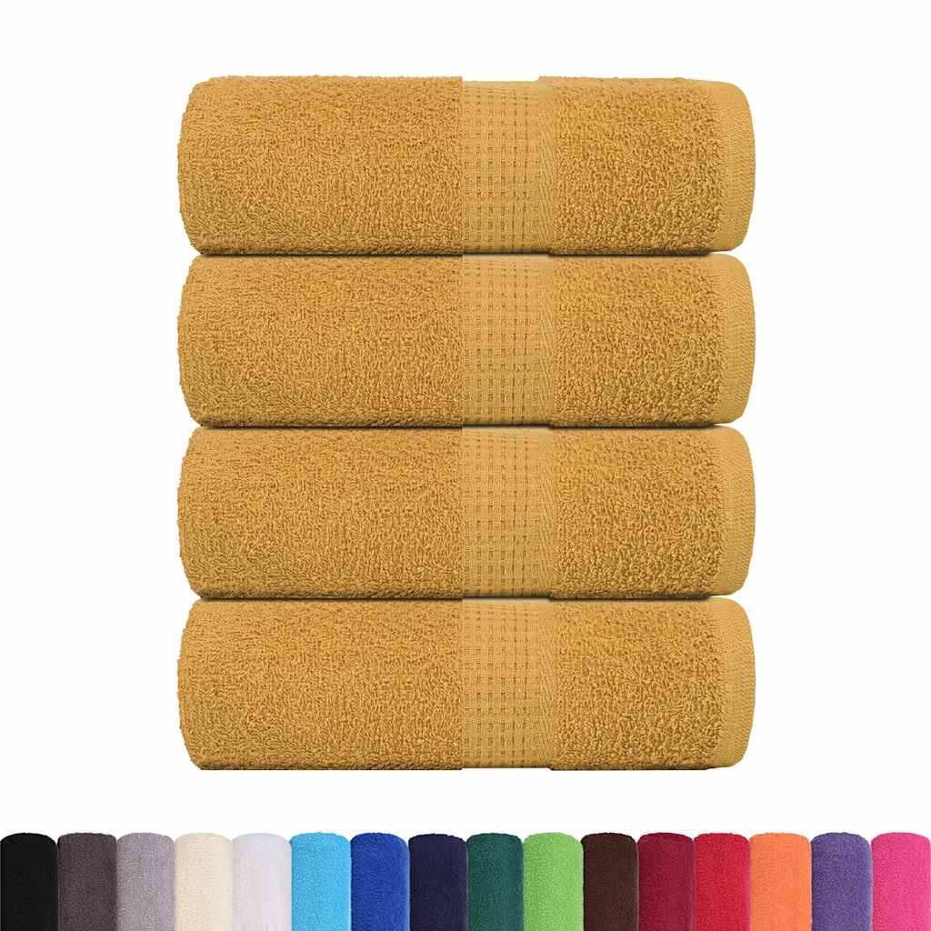 vidaXL Zeepdoekjes 4 st 30x30 cm 360 g/m² 100% katoen goudkleurig