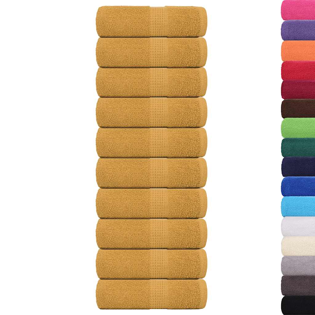 vidaXL Zeepdoekjes 10 st 30x30 cm 360 g/m² 100% katoen goudkleurig