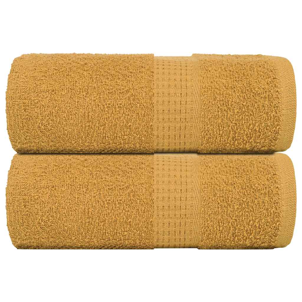 vidaXL Ručníky pro hosty FROGN 2 ks zlaté 30x50 cm 360 g/m²