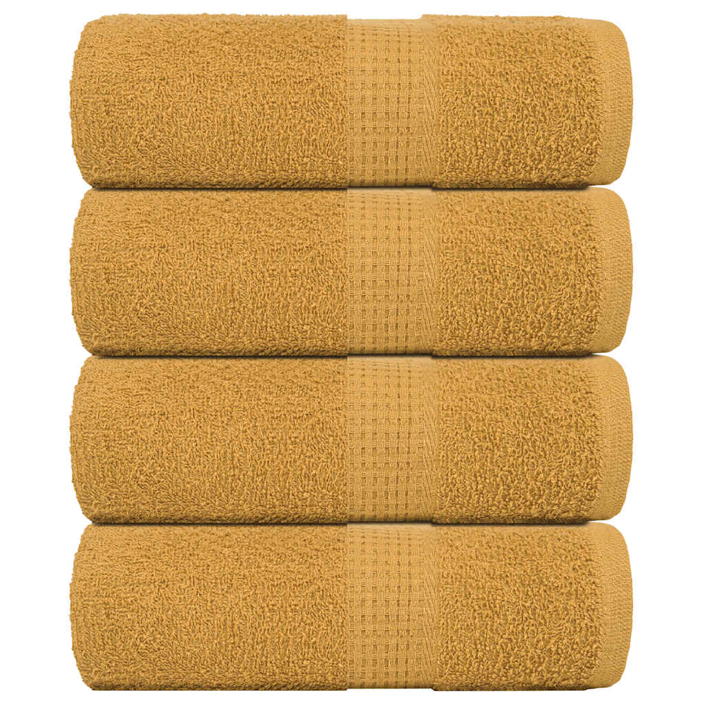 vidaXL Ručníky pro hosty FROGN 4 ks zlaté 30x50 cm 360 g/m²