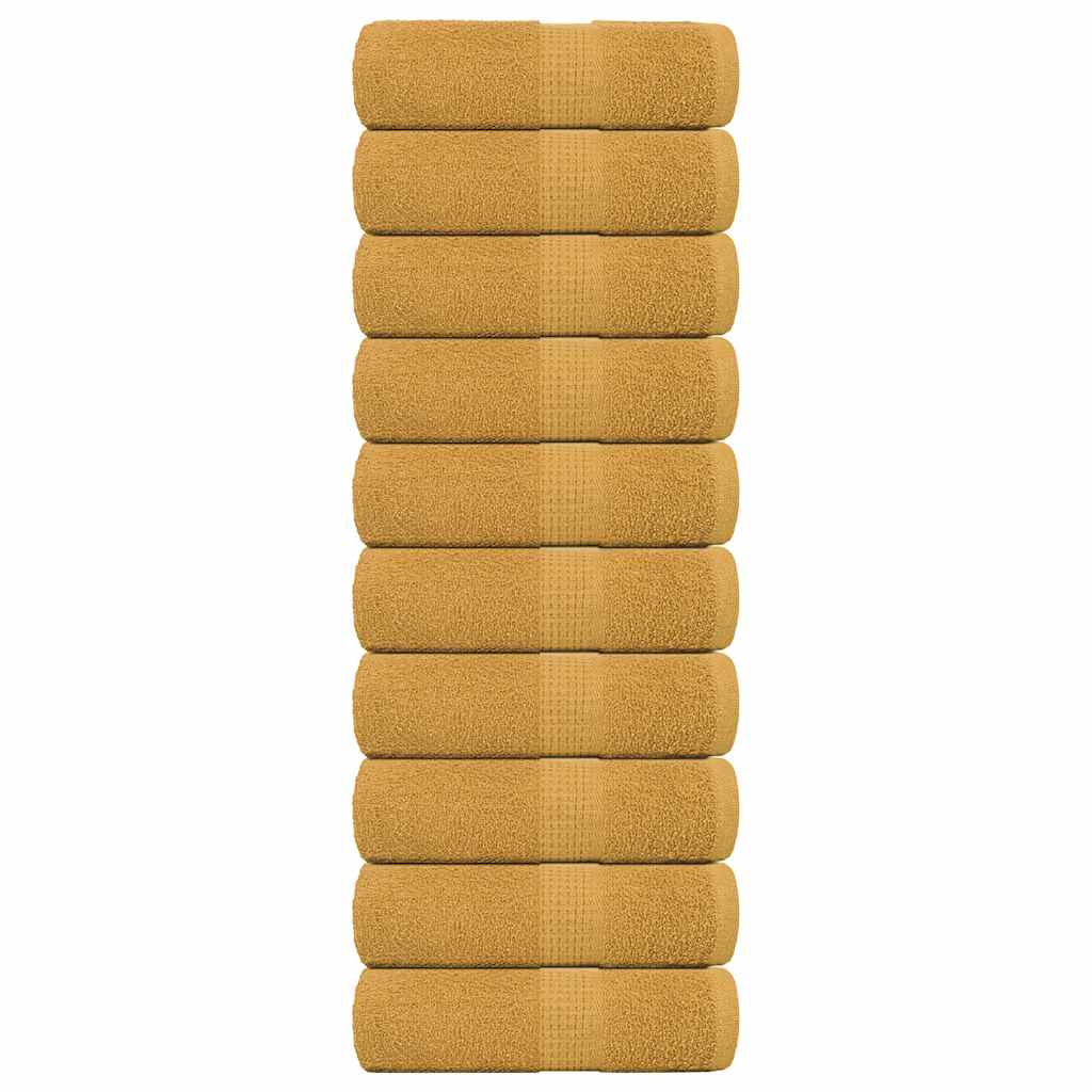 vidaXL Ručníky pro hosty FROGN 10 ks zlaté 30x50 cm 360 g/m²