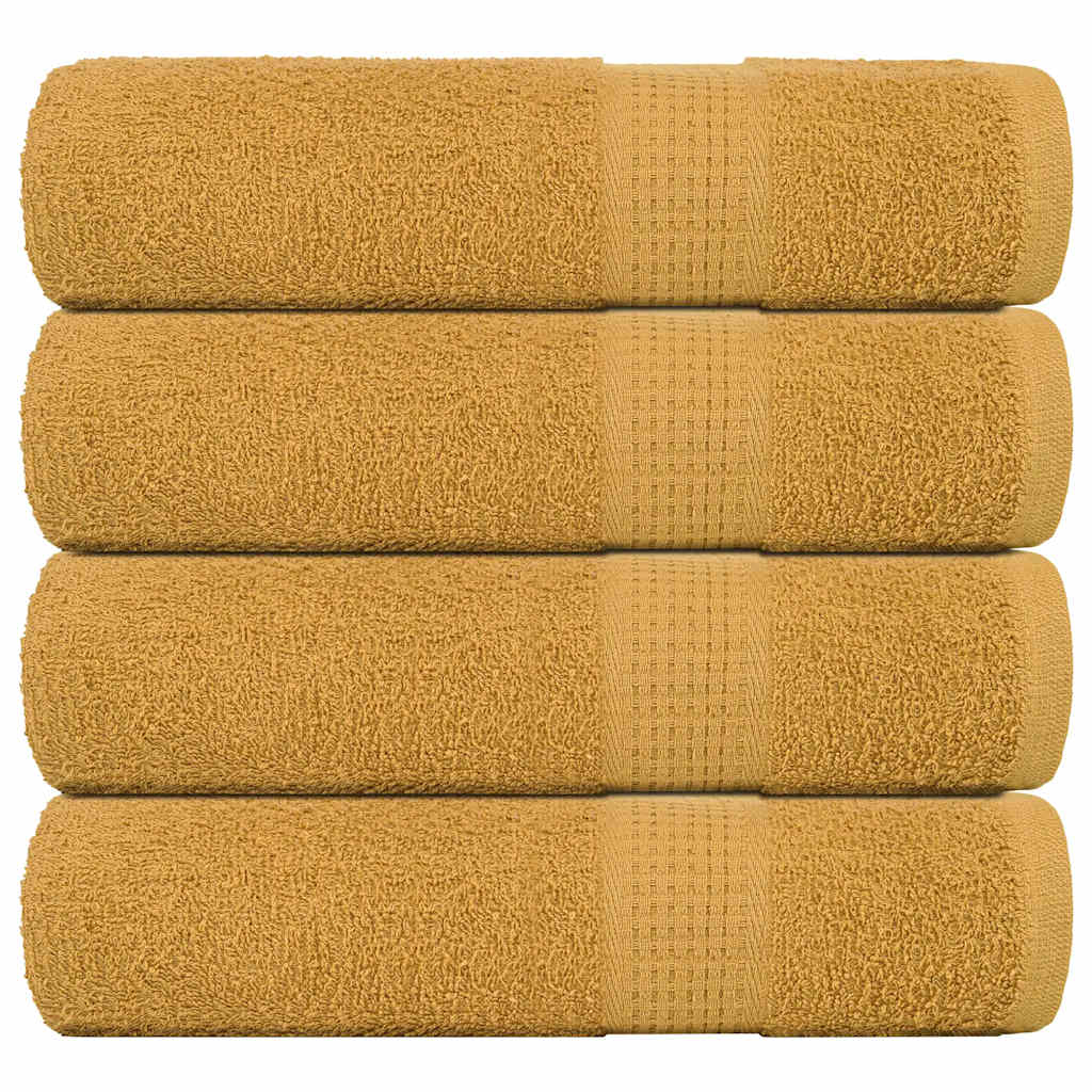 vidaXL Handdukar FROGN 4 st guld 50x100 cm 360 gsm