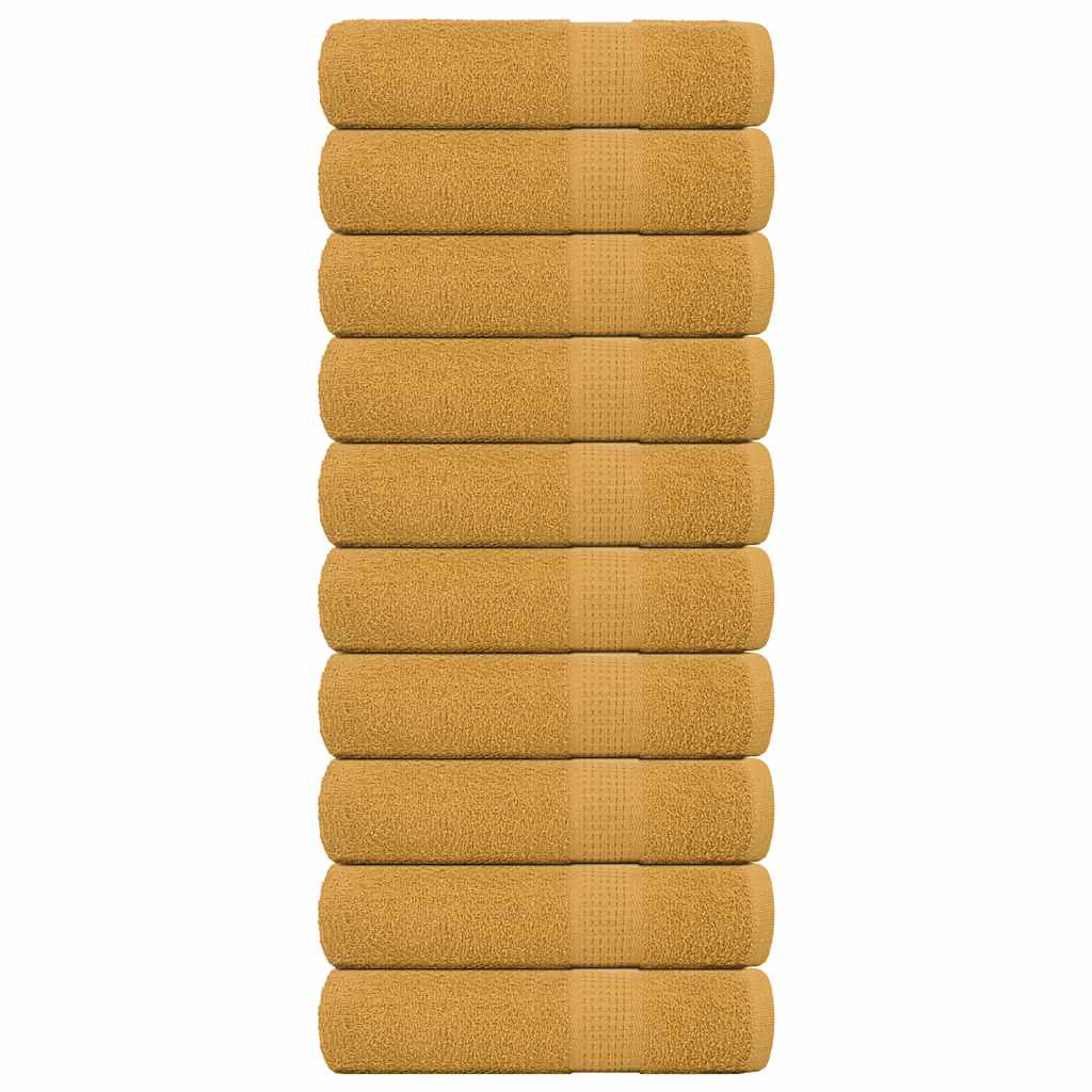 Handtücher 10 Stk. Golden 50×100 cm 360 g/m² 100% Baumwolle