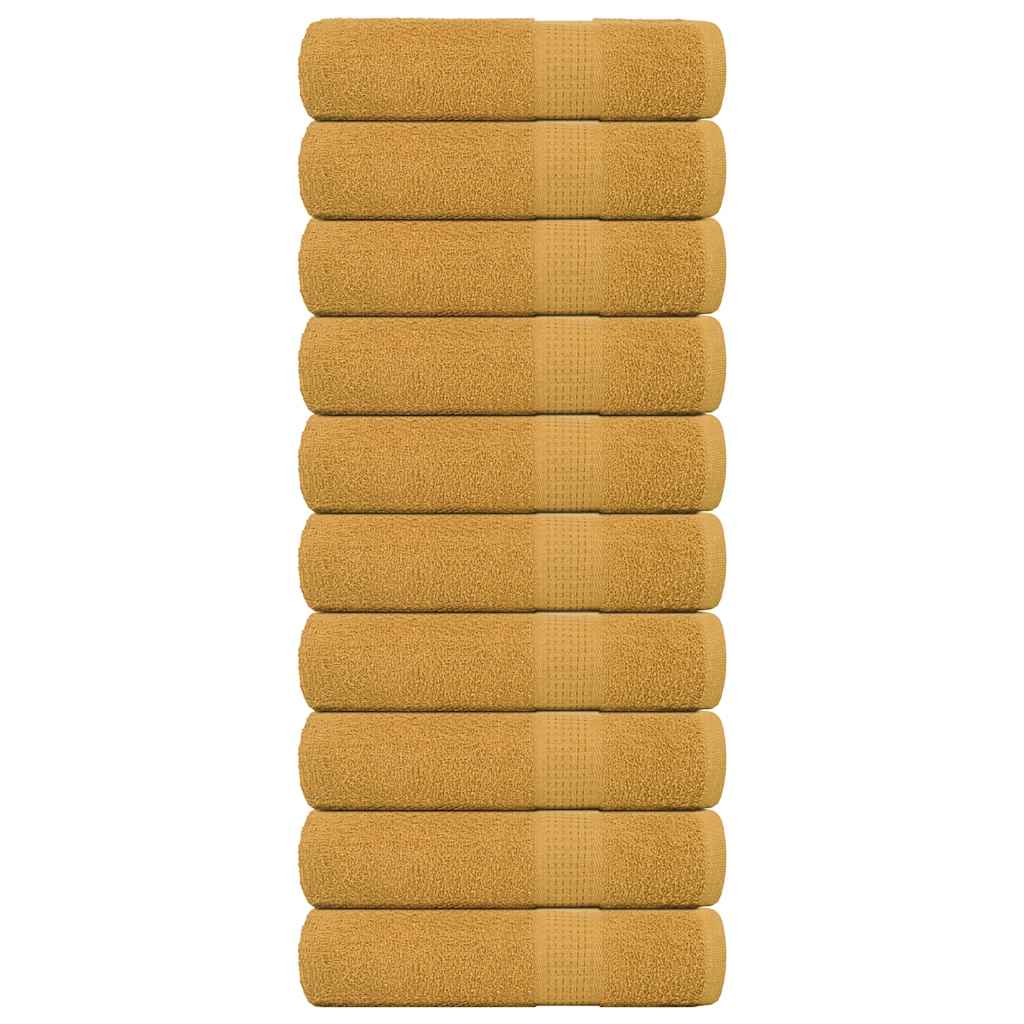 Duschtücher 10 Stk. Golden 70×140 cm 360 g/m² 100% Baumwolle