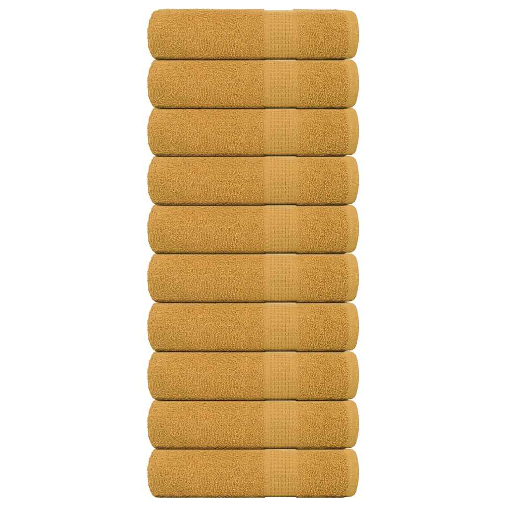 vidaXL Ručníky do sprchy FROGN 10 ks zlaté 70x140 cm 360 g/m²