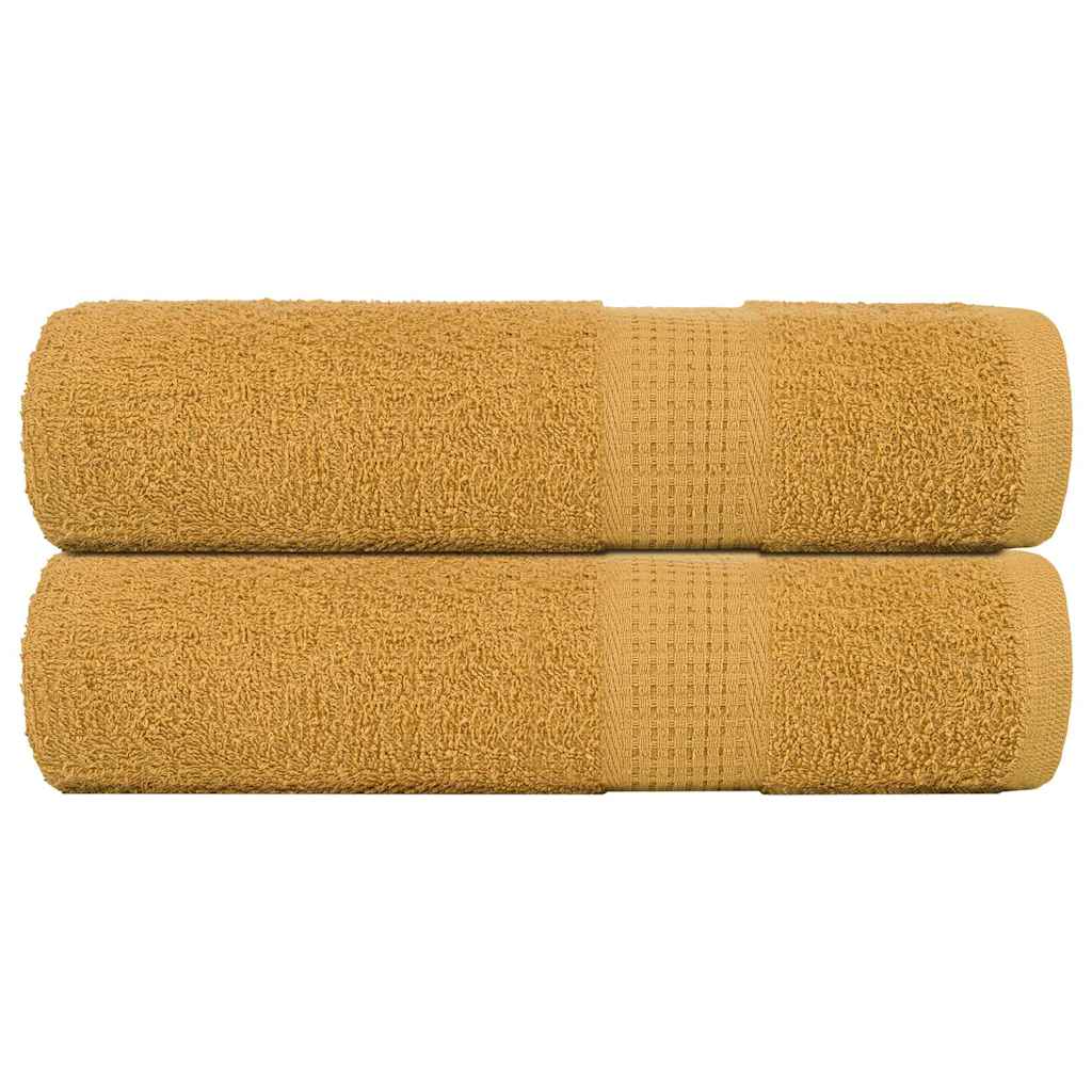 vidaXL Ručníky FROGN 2 ks zlaté 100x150 cm 360 g/m²