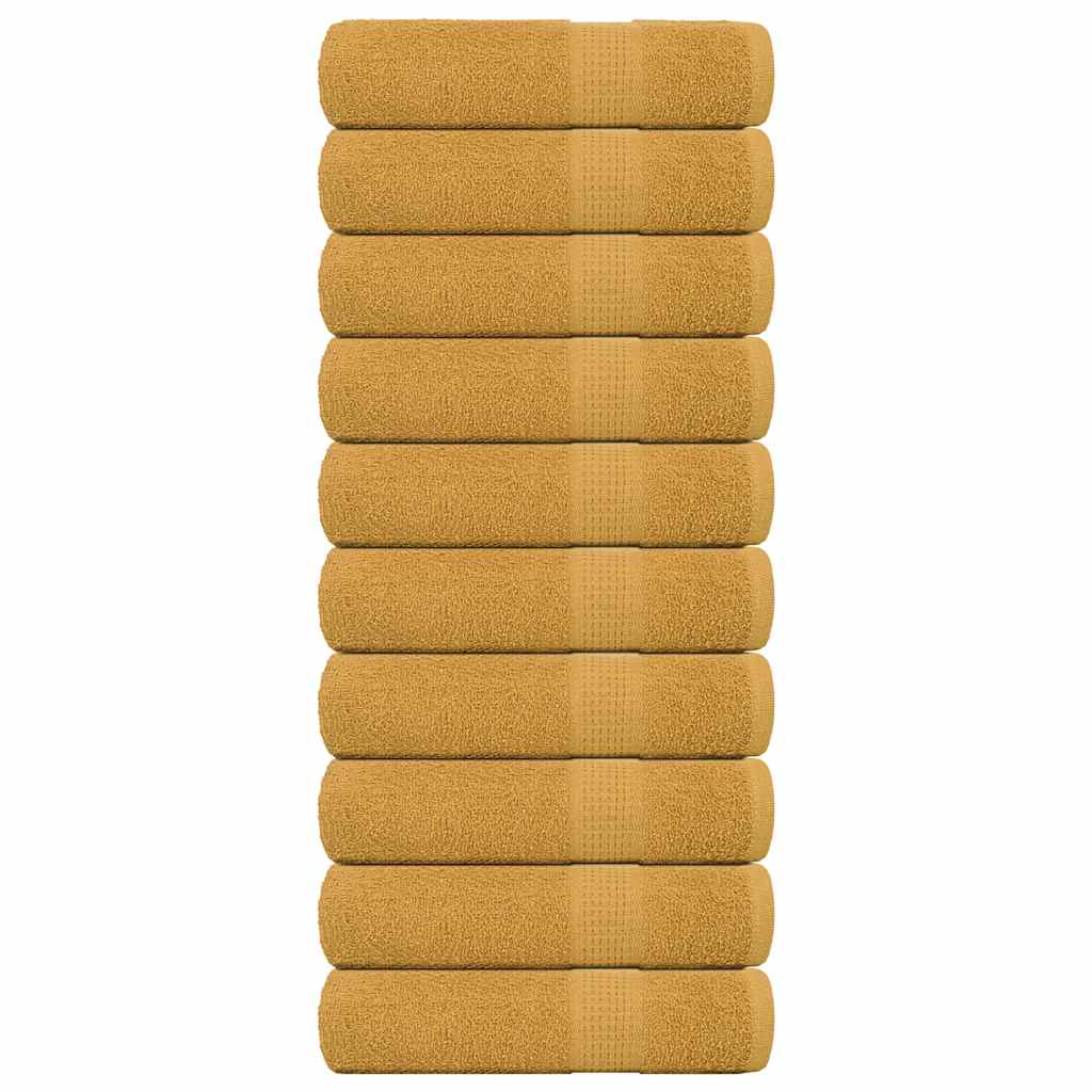 vidaXL Ručníky FROGN 10 ks zlaté 100x150 cm 360 g/m²