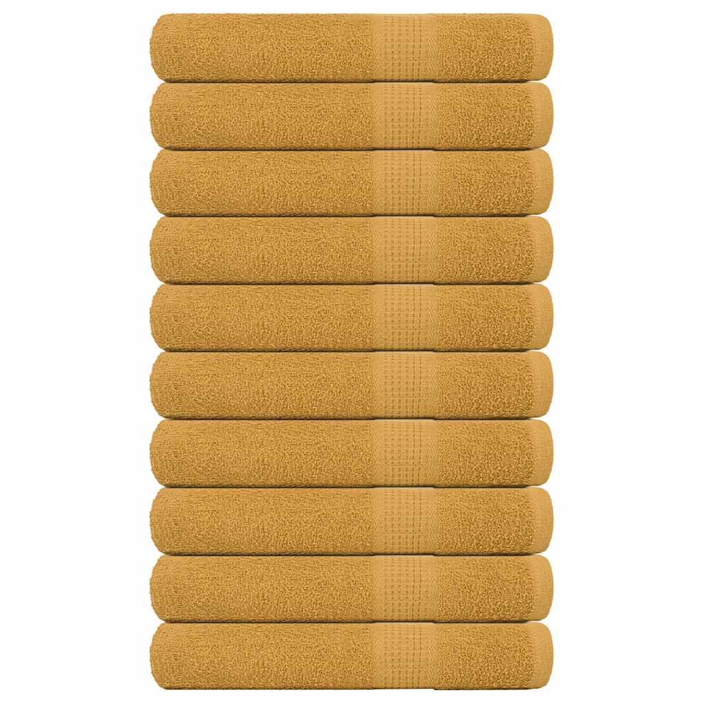vidaXL Saunové osušky FROGN 10 ks zlaté 80x200 cm 360 g/m²