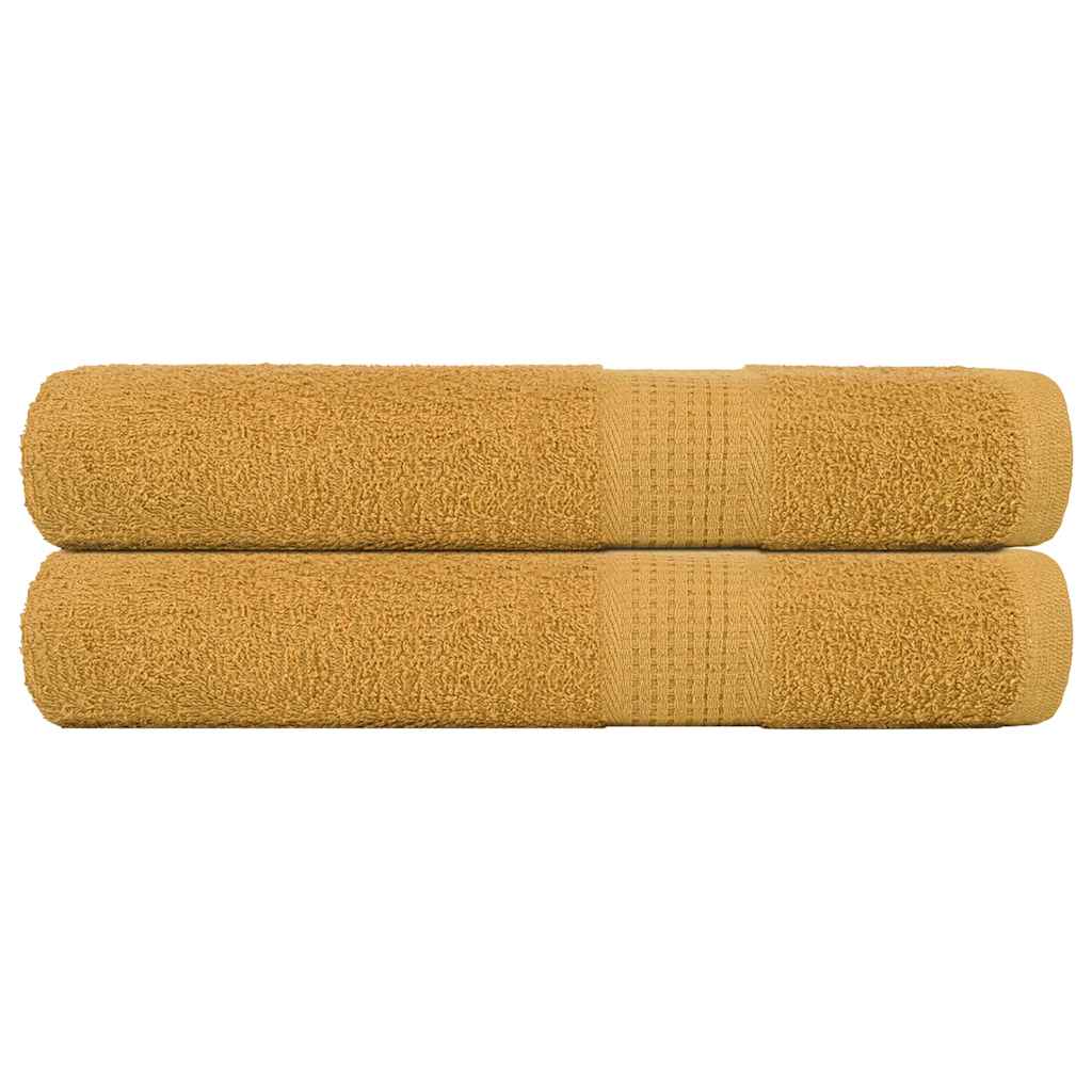 Handtücher 2 Stk. Golden 100×200 cm 360 g/m² 100% Baumwolle